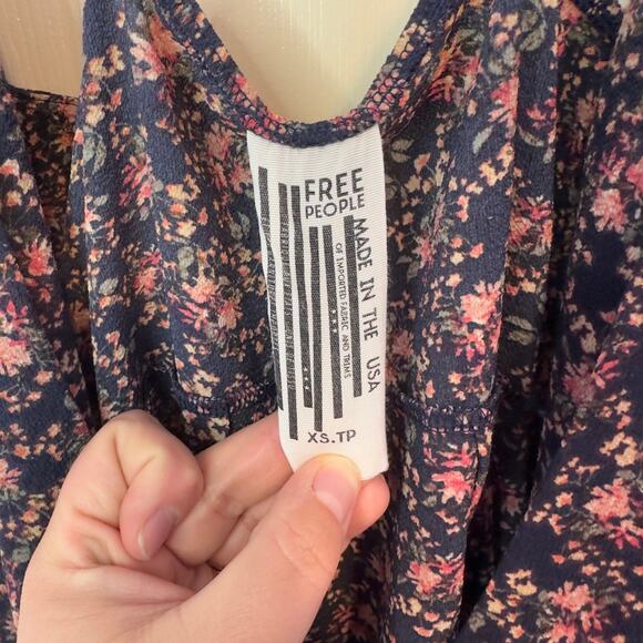 Free People All My Love Wrap Slip Floral Ruffle Mini Dress Size XS Boho Summer - Picture 3 of 6